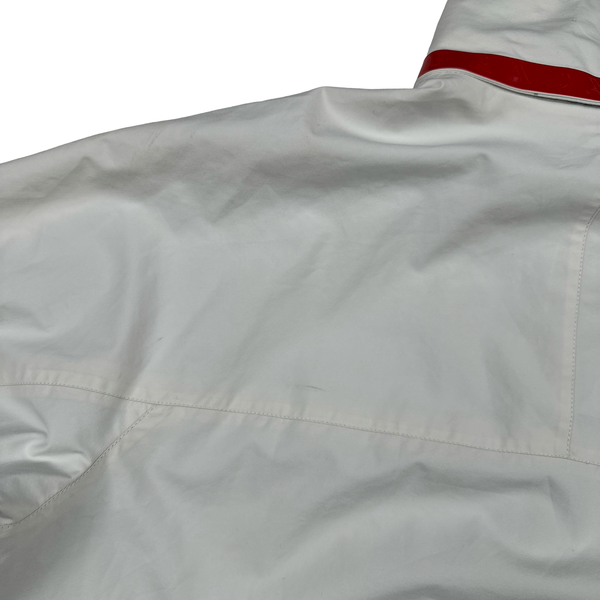 Prada Red Neck Tab White Convertible Goretex Prototype Zipped Jacket - XL