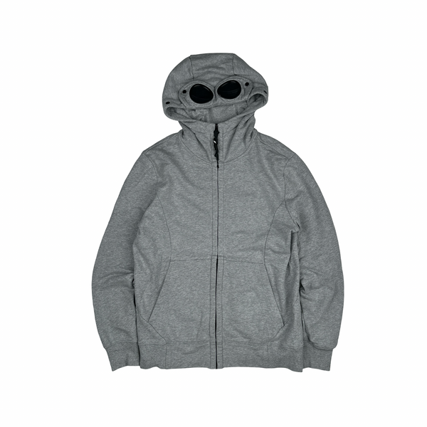 CP Company Grey Cotton Goggle Hoodie - Medium