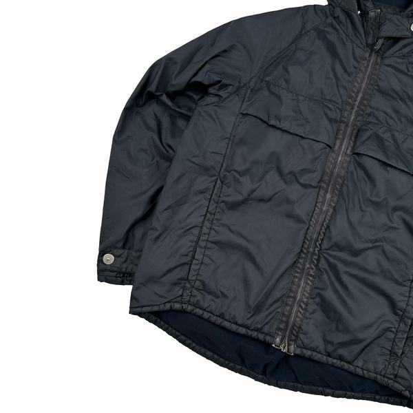 Stone Island 2000 Black Vintage Fleece Lined Nylon Jacket - Medium