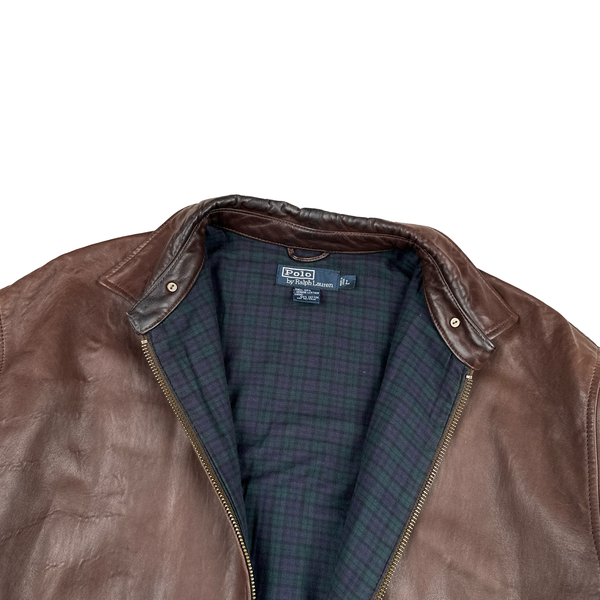 Ralph Lauren Brown Heavyweight Leather Jacket - Large