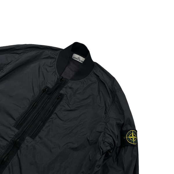 Stone Island 2017 Black Garment Dyed Crinkle Reps Jacket - Medium