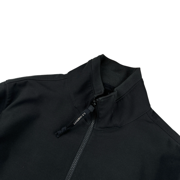 CP Company Black Soft Shell Bomber Jacket - Large