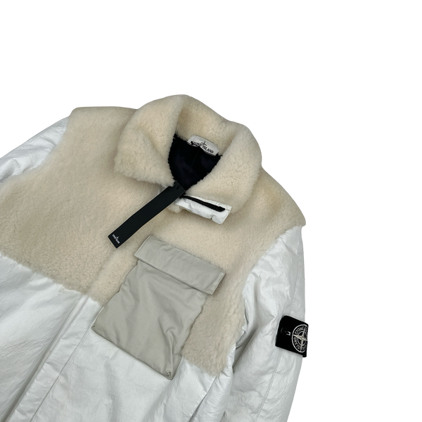 Stone Island 2017 Feather Leather Primaloft Lined Fur Jacket - Medium