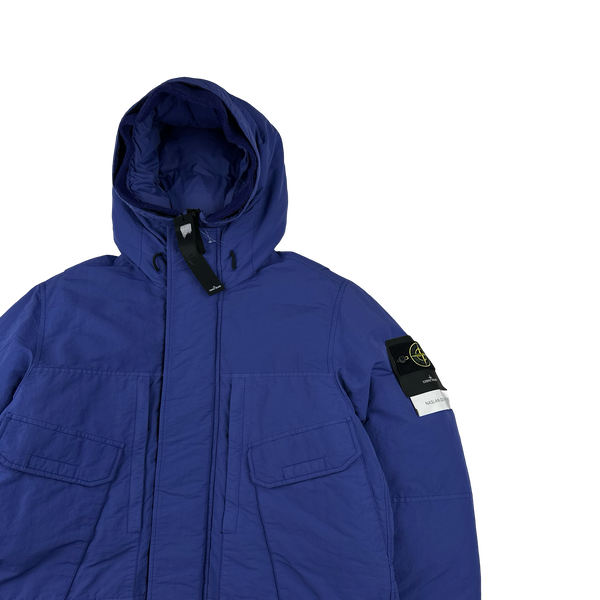 Stone Island 2021 Blue Garment Dyed Naslan Down TC Parker Jacket - Large