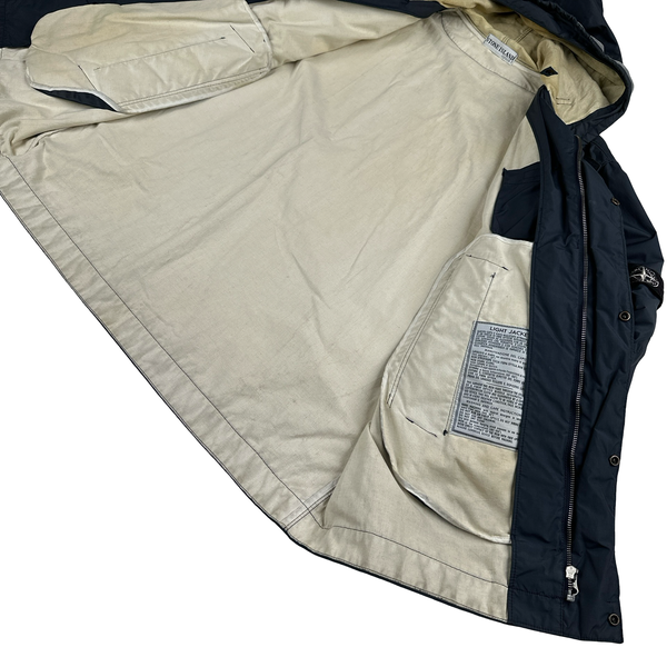 Stone Island 2002 Vintage Navy Optic Fibre Light Jacket Jacket - XL