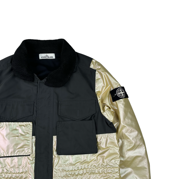 Stone Island 2018 Yellow Iridescent Coating Tela Reflex Mat 3 in 1 Iridescent Reflex Parka Jacket - Small