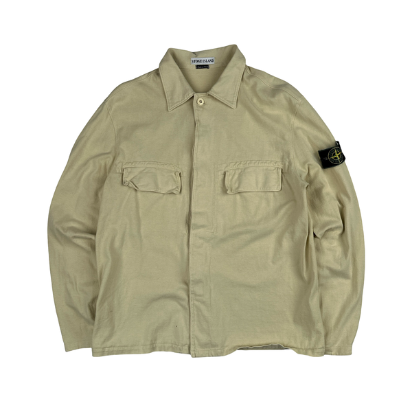 Stone Island 1998 Vintage Butter Yellow Cotton Overshirt - Medium