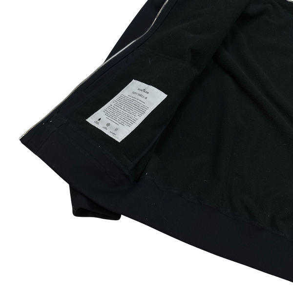 Stone Island Black Hooded Soft Shell Jacket - Small