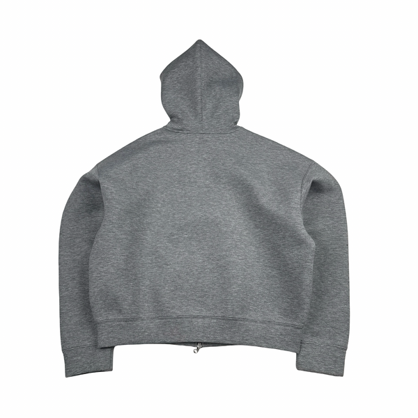 Weekday Grey Cropped Boxy Fit Zipped Hoodie - Medium