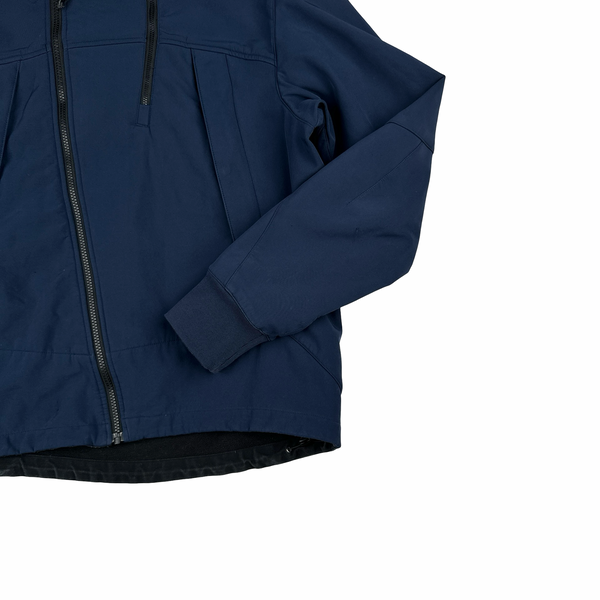 CP Company Navy Soft Shell Goggle Asymmetric Zip Jacket - Medium