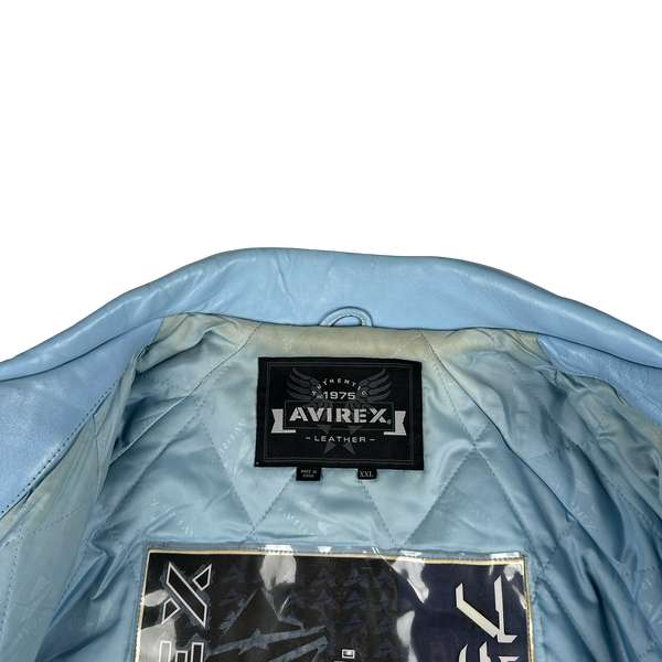 Avirex Classic Leather Spell out Bomber Jacket - XXL