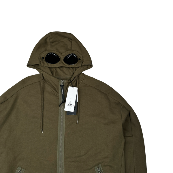 CP Company Khaki Cotton Goggle Hoodie - XL