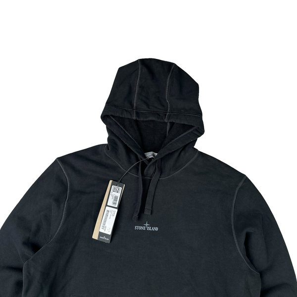 Stone Island 2024 Black Graphic Hooded Sweatshirt - Large