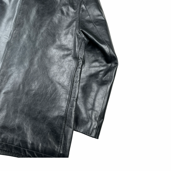 Ralph Lauren Wool Lined Heavyweight Leather Jacket - Large