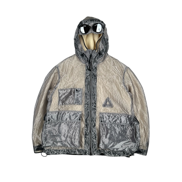 CP Company X Palace Silver Kan D Shearling Lined Spellout Embroidered Pocketed Jacket - XL
