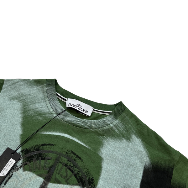 Stone Island 2022 Graphic Print Green T Shirt - Small