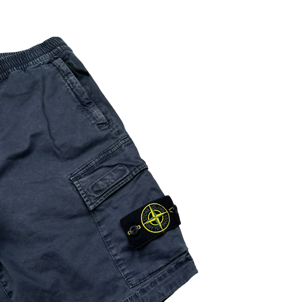 Stone Island 2021 Navy Cotton RE Fit Shorts - 30"