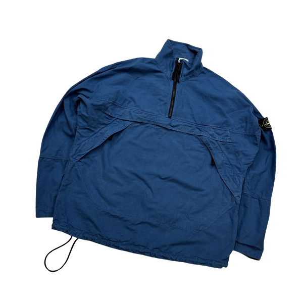 Stone Island 2020 Blue Cotton Rip Stop Smock Pullover - Small