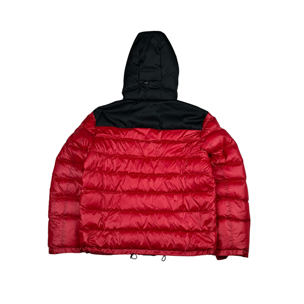 Prada Red Zipped Triangle Logo Puffer Jacket - Medium