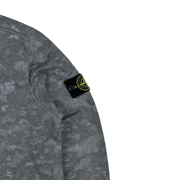 Stone Island 2015 Grey Cotton Marl Quarter Zipped Hoodie - Medium
