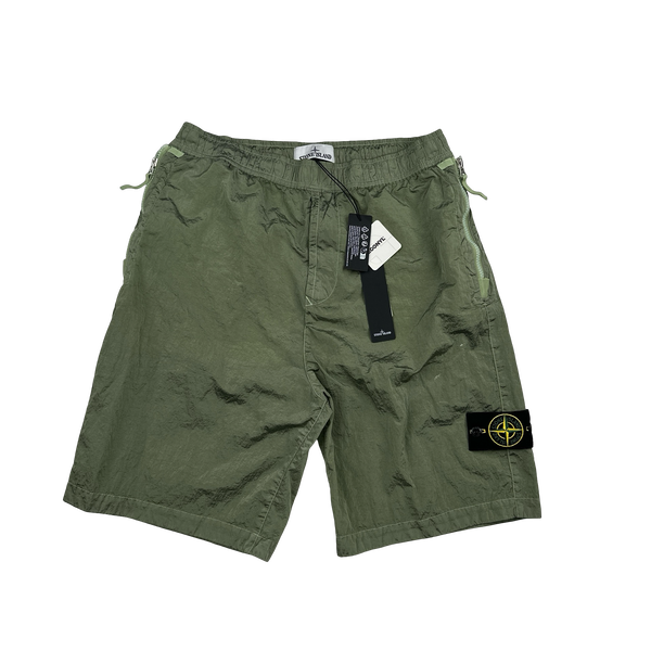Stone Island 2023 Green Nylon Metal Econyl Shorts - 31"