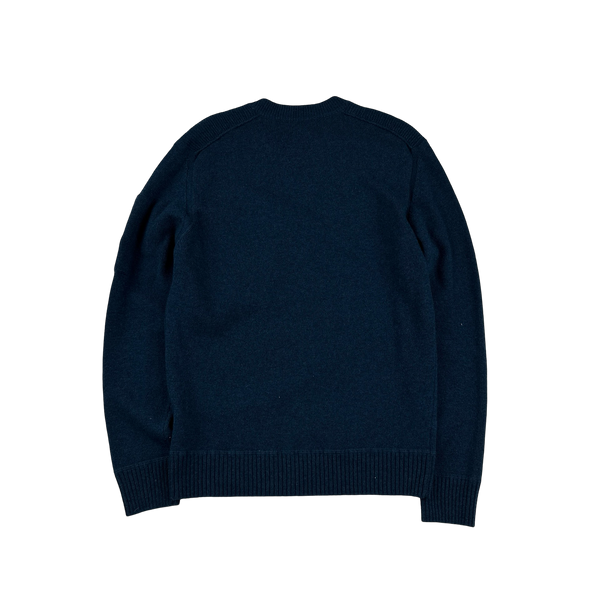 CP Company Navy Wool Chest Pocket Knit - Large