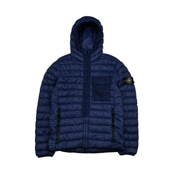Stone Island 2018 Blue Micro Yarn Down Puffer Jacket - Small