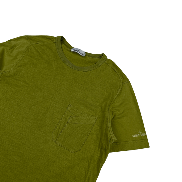 Stone Island 2015 Green Cotton Short Sleeve T Shirt - Large