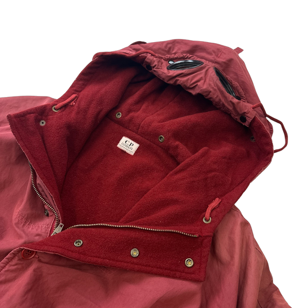 CP Company Red Fleece Lined Ideas From Massimo Osti Green Lens Goggle Jacket - 3XL