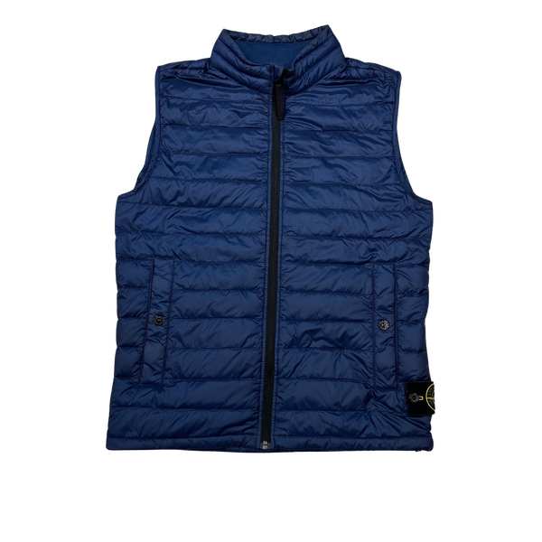 Stone Island Navy Micro Rip Stop Down Gilet - Small