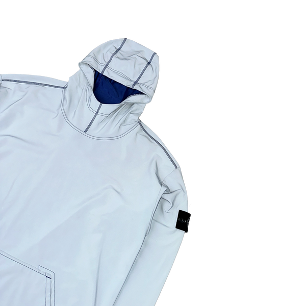 Stone Island 2019 Blue Plated Reflective Hooded Pullover - Large