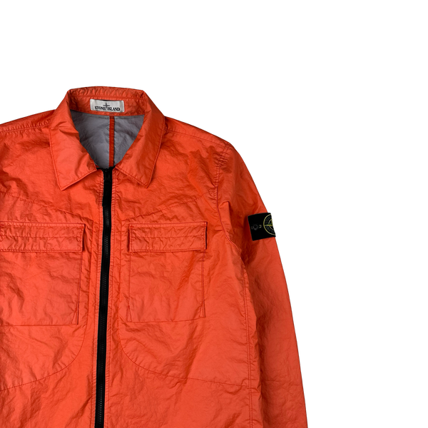 Stone Island 2022 Coral Membrana Light Zipped Overshirt - Large