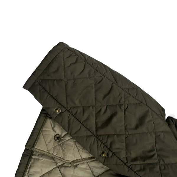 Barbour Khaki Diamond Quilted Shooting Jacket - Medium