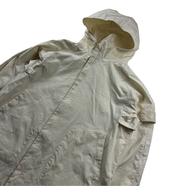 Stone Island 2017 White Ghost Piece Mac Supima 2L Long Jacket - Large