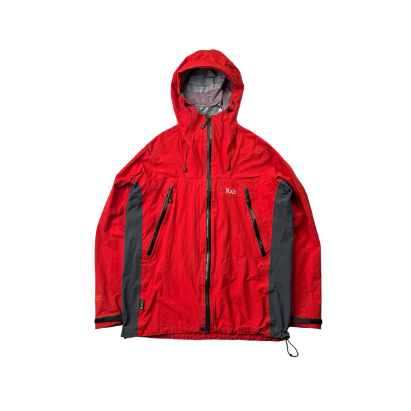 RAB Event Red Colour Block Zipped Waterproof Raincoat - Large