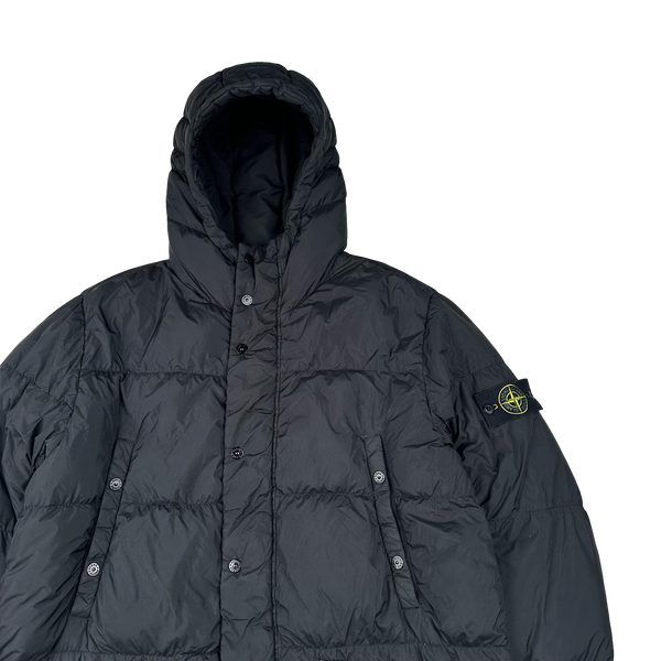 Stone Island Black Crinkle Reps Down Puffer Jacket - XL