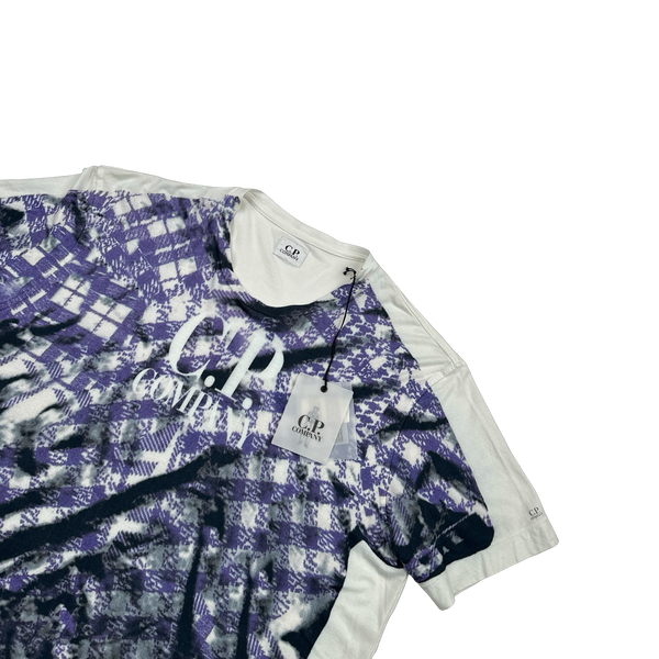 CP Company 2007 Printed Plaid Spellout Graphic T Shirt - Large