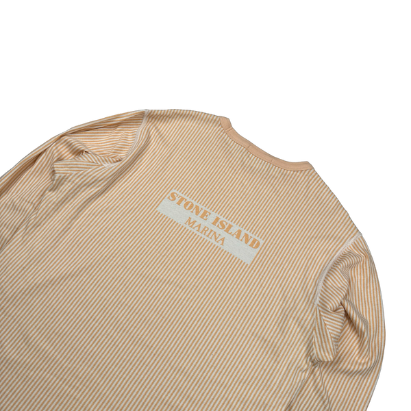 Stone Island Marina 2018 Peach Striped Longsleeve Top - XXL