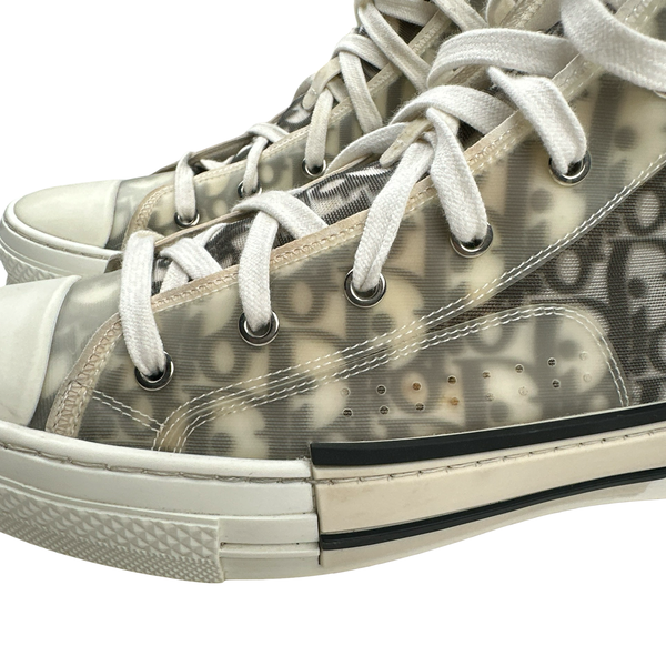 Dior Oblique Monogram High Top White Trainers - UK 9