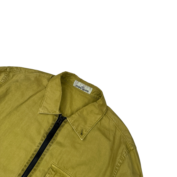 Stone Island 2019 Yellow Brushed Cotton Overshirt - Large