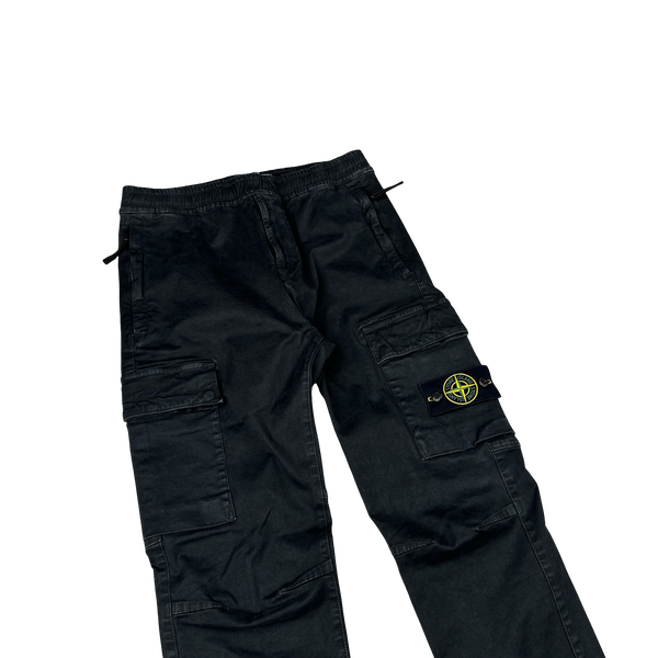 Stone Island 2022 Black RE T Cargo Trousers - Small