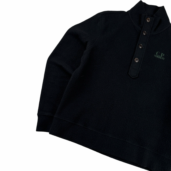 CP Company Black Spellout Wool Pullover Jumper - Large