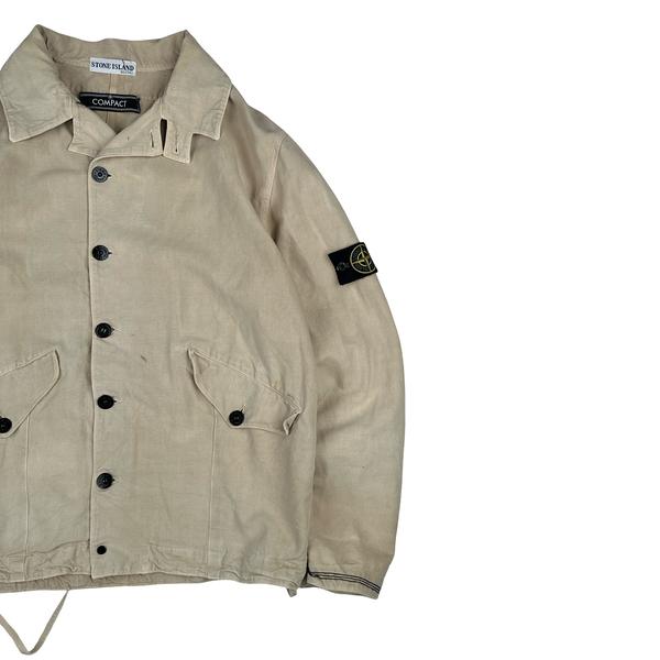 Stone Island 2002 Vintage Tan Cotton Compact Button Jacket - XL