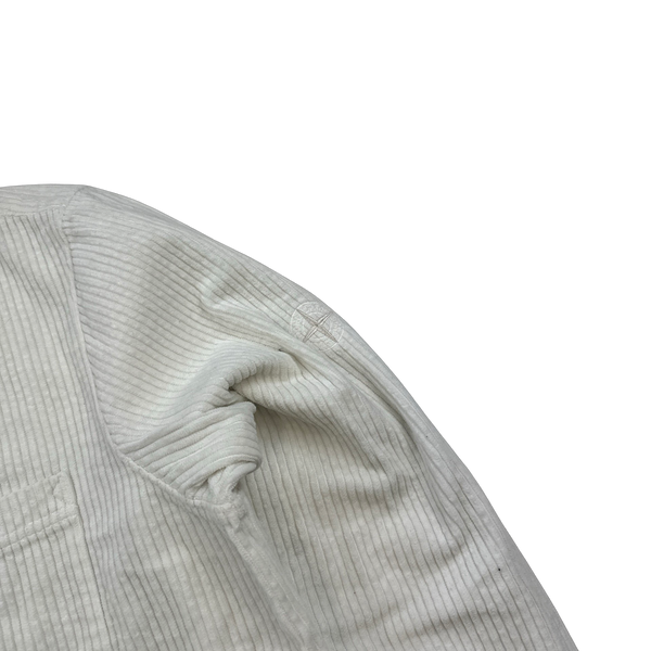Stone Island White Jumbo Cord Shirt - XL