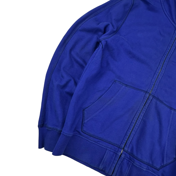 CP Company Blue Cotton Goggle Hoodie - Large
