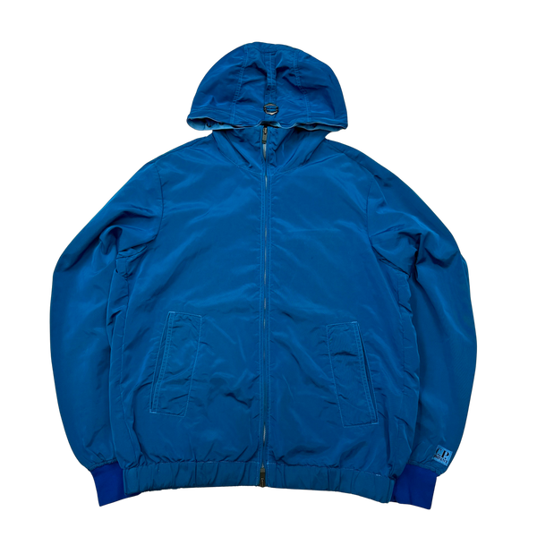 CP Company 2010 Nylon Shimmer Hooded Spellout Jacket - Medium