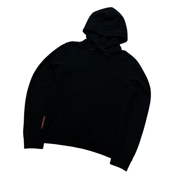 Prada Black Cotton Pullover Hoodie - Small