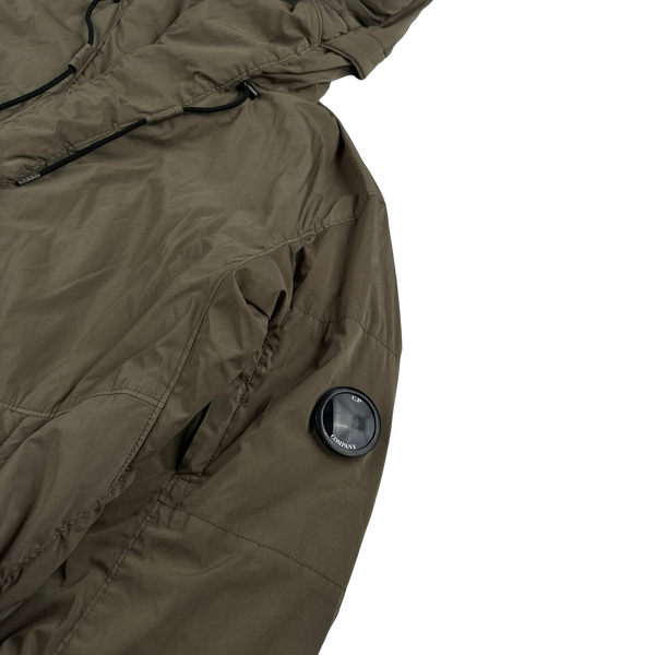 CP Company Brown Nycra Quilted Fishtail Parka Jacket - Medium