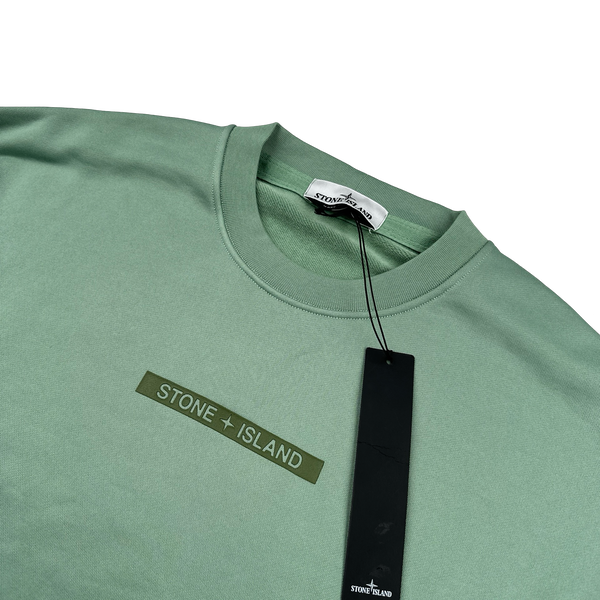 Stone Island 2022 Green Spellout Crewneck Jumper - XL, 3XL