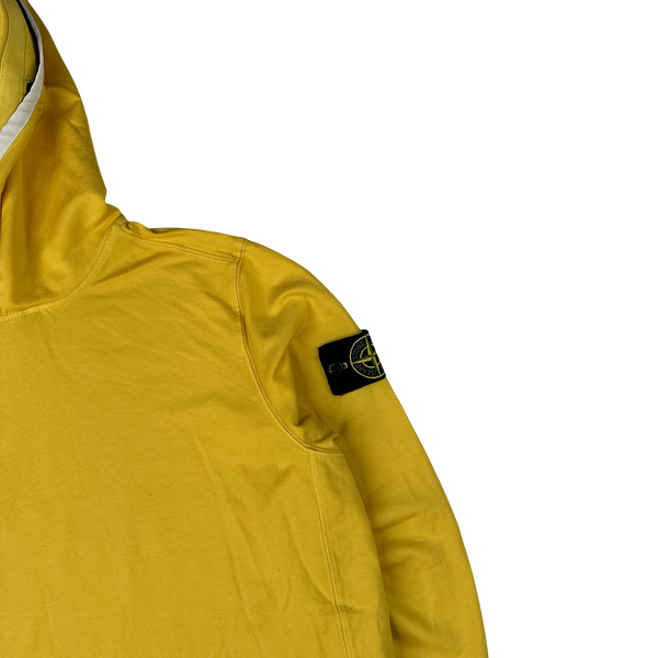 Stone Island 2022 Yellow Pullover Thick Cotton Hoodie - Small